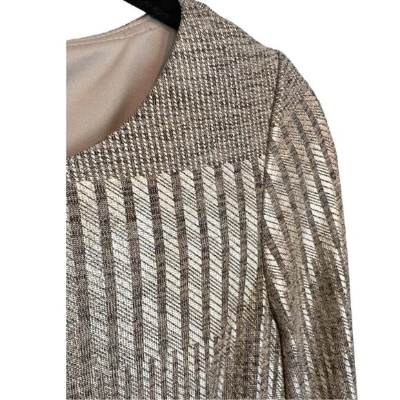 ELIZA J Metallic Gold striped Jersey Knit Cocktail Party Dress NWT Size 6 - Picture 6 of 12